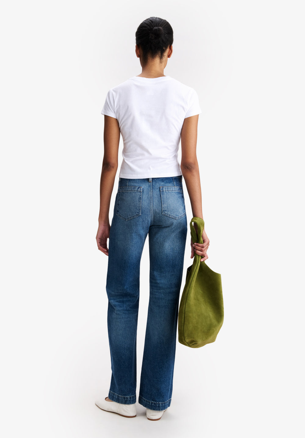 A.P.C. model in fall 26 jeans