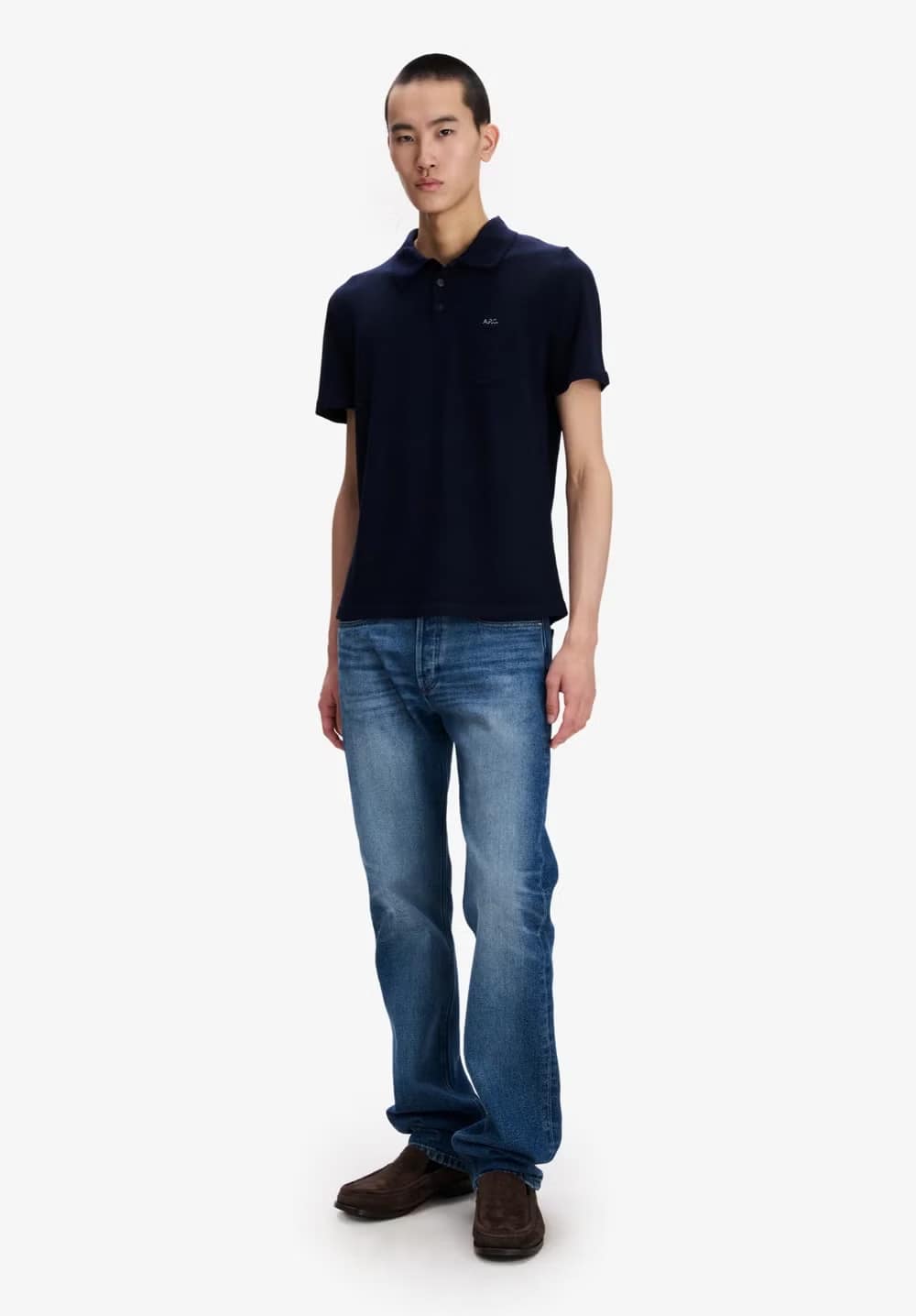 A.P.C. model in fall 26 jeans