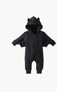 Baby Halloween French Terry Bat Romper
