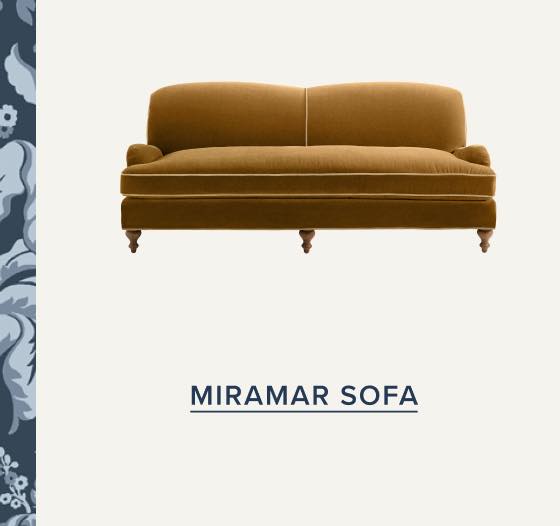 Miramar English Roll Arm Sofa with Bench Seat - Velvet Mohair Lark with Washed Linen Wheat Pipe