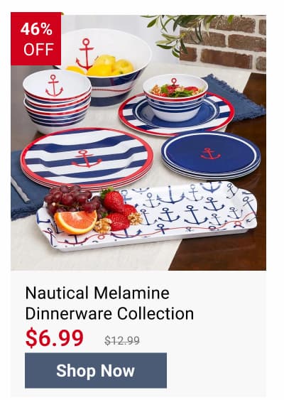 Nautical Melamine Dinnerware Collection