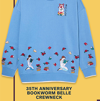 Beauty and the Beast 35th Anniversary Bookworm Belle Crewneck