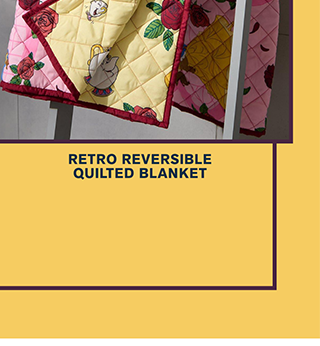 Beauty and the Beast Retro Reversible Quilted Blanket