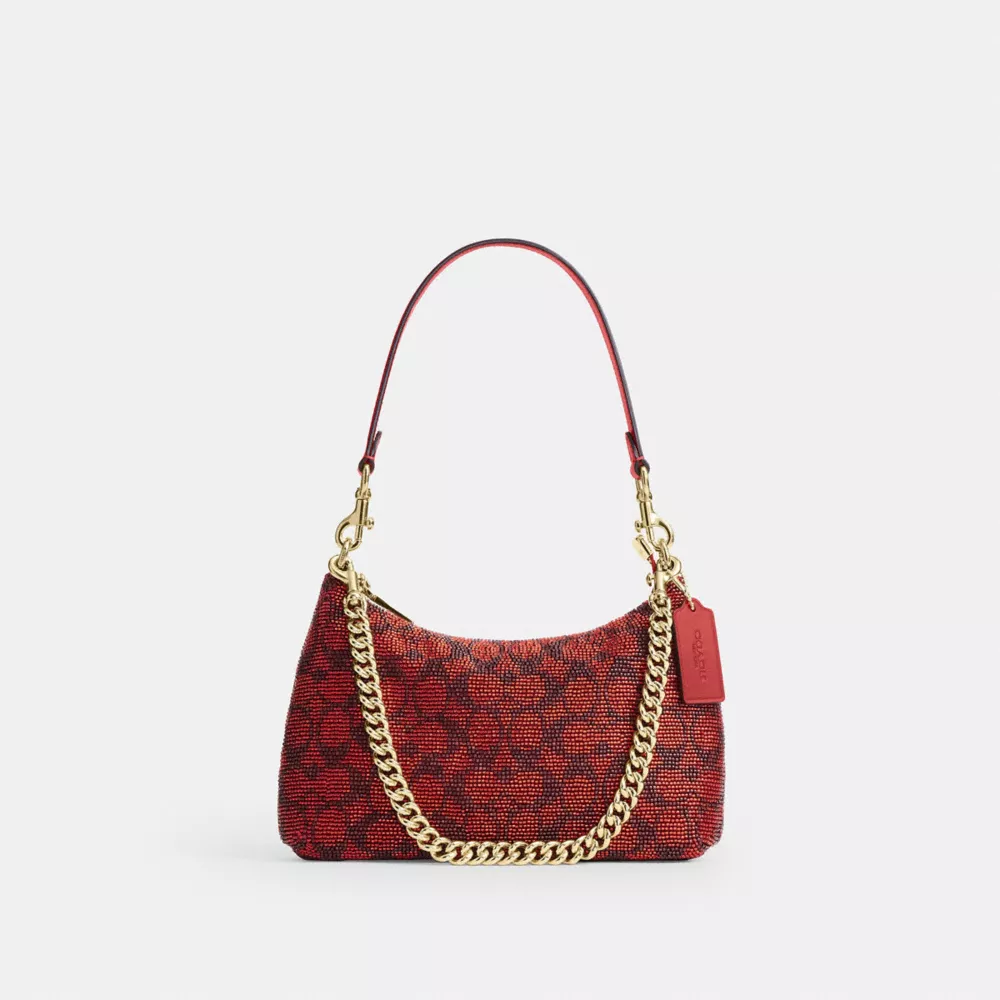 Teri Shoulder Bag In Signature Beaded Satin
