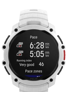 Polar Street X showing average and maximum pace with a Running Index score