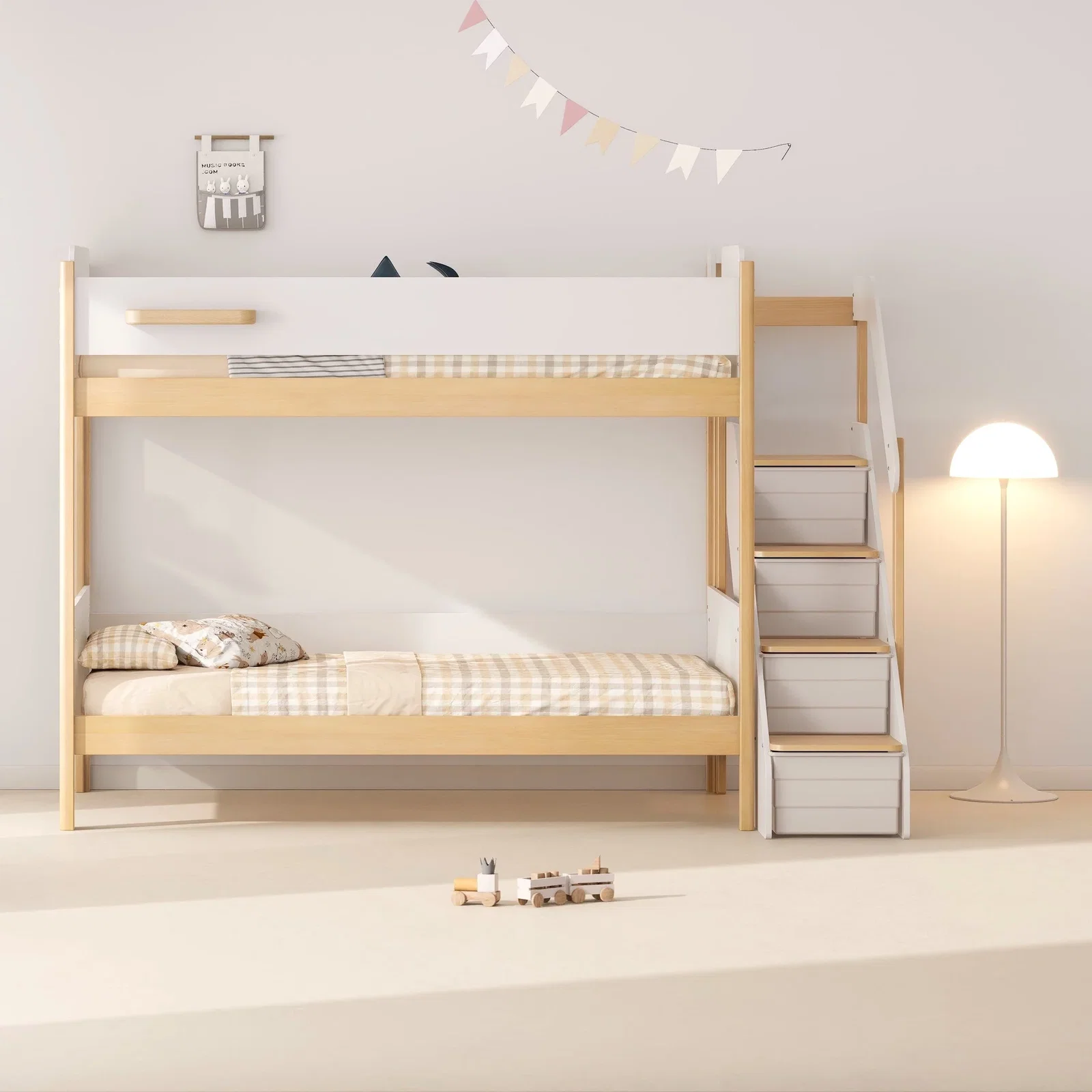Image of Natty King Single Bunk + Storage Staircase