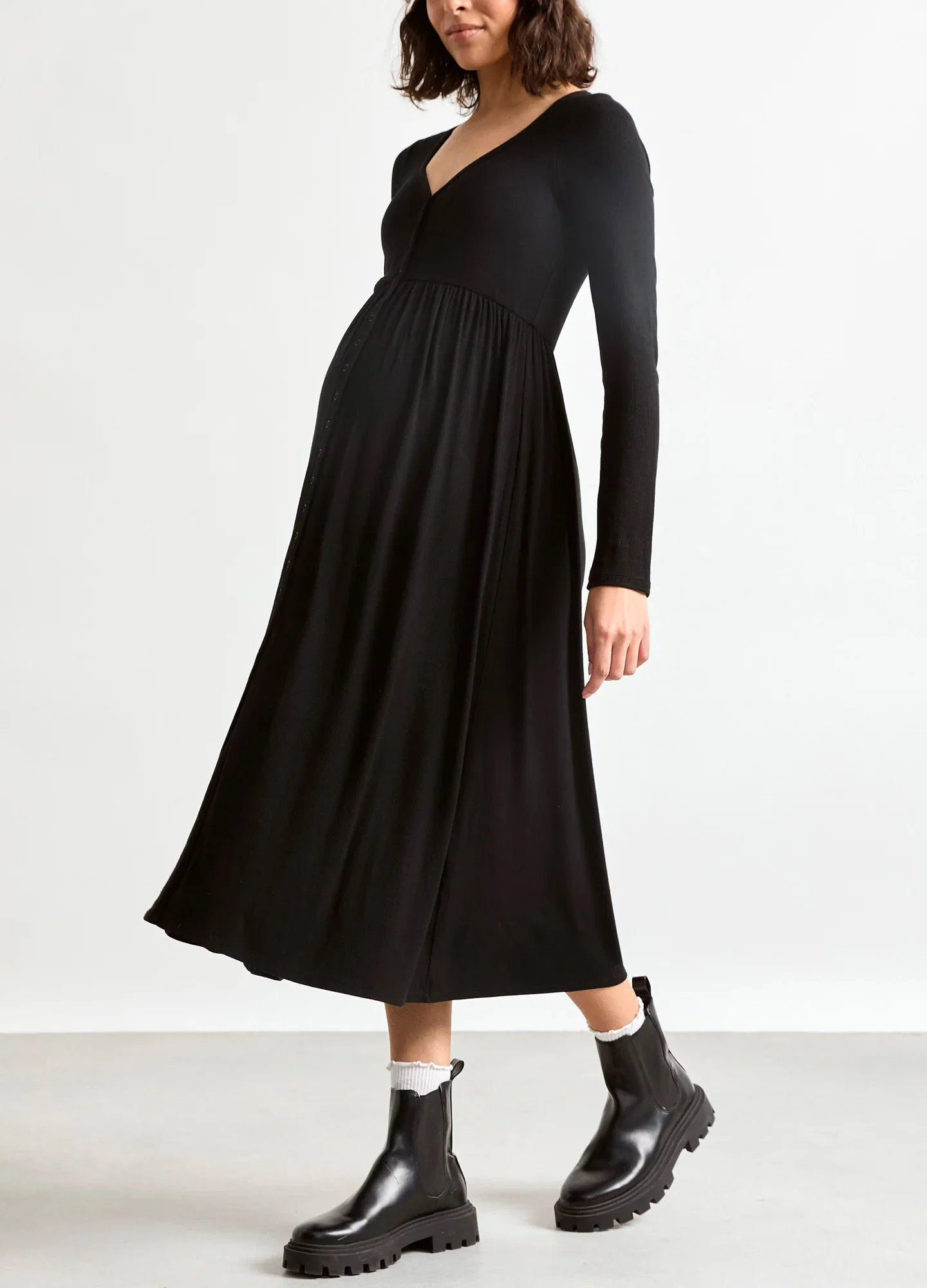 Image of The Softest Rib Nursing Dress