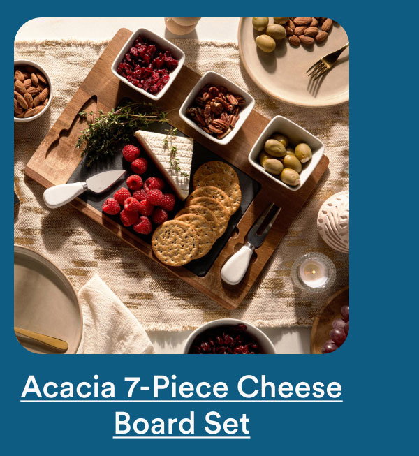 Acacia 7-Piece Cheese Board Set