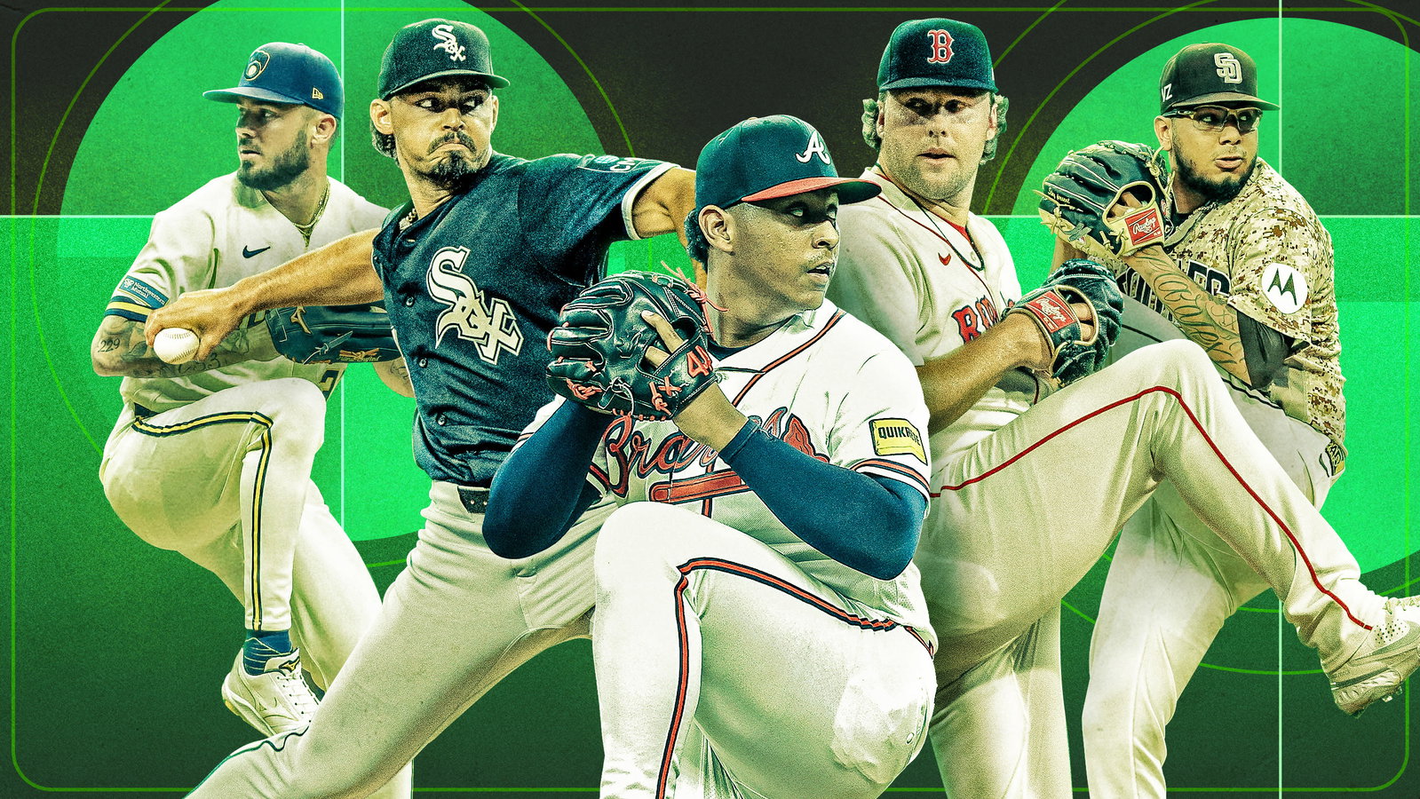 DL Hall, Jordan Hicks, Didier Fuentes, Erik Miller and Bradgley Rodriguez