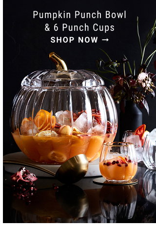 Pumpkin Punch Bowl & 6 Punch Cups - shop now
