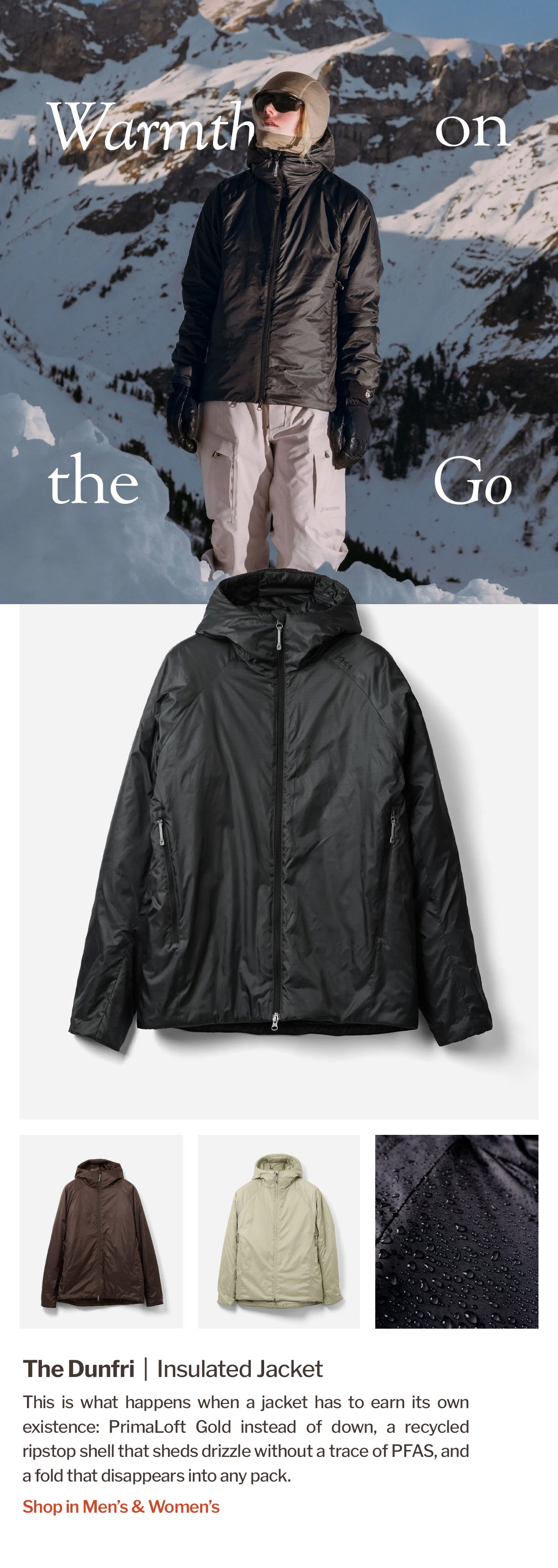 Houdini Dunfri | Insulated Packable Jackets | WildBounds