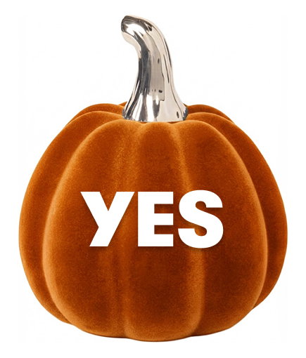 An image of a pumpkin and a bauble