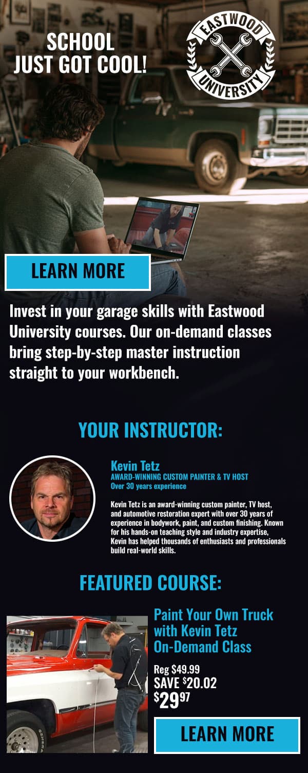 Eastwood University paint and restoration course with Kevin Tetz.