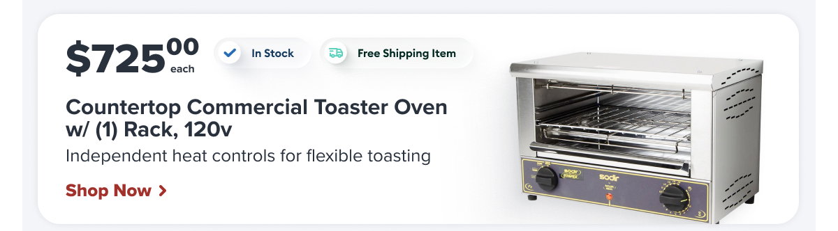 Equipex Countertop Commercial Toaster Oven w/ (1) Rack