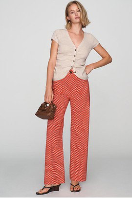 Maeve Colette Full Length High Rise Wide Leg Pants