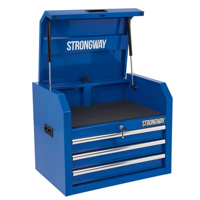 Strongway 3-Drawer Storage Chest, 25.6in.W x 17.7in.D x 20.3in.H, 400-Lb. Capacity