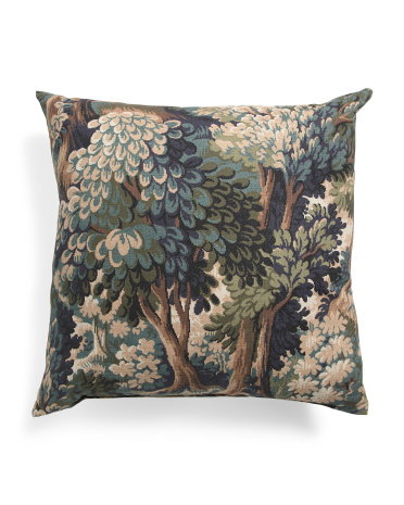 21x21 Into The Woods Tapestry Oversized Luxe Pillow | Forest | Size: 22x22 | Polyester/Cotton
