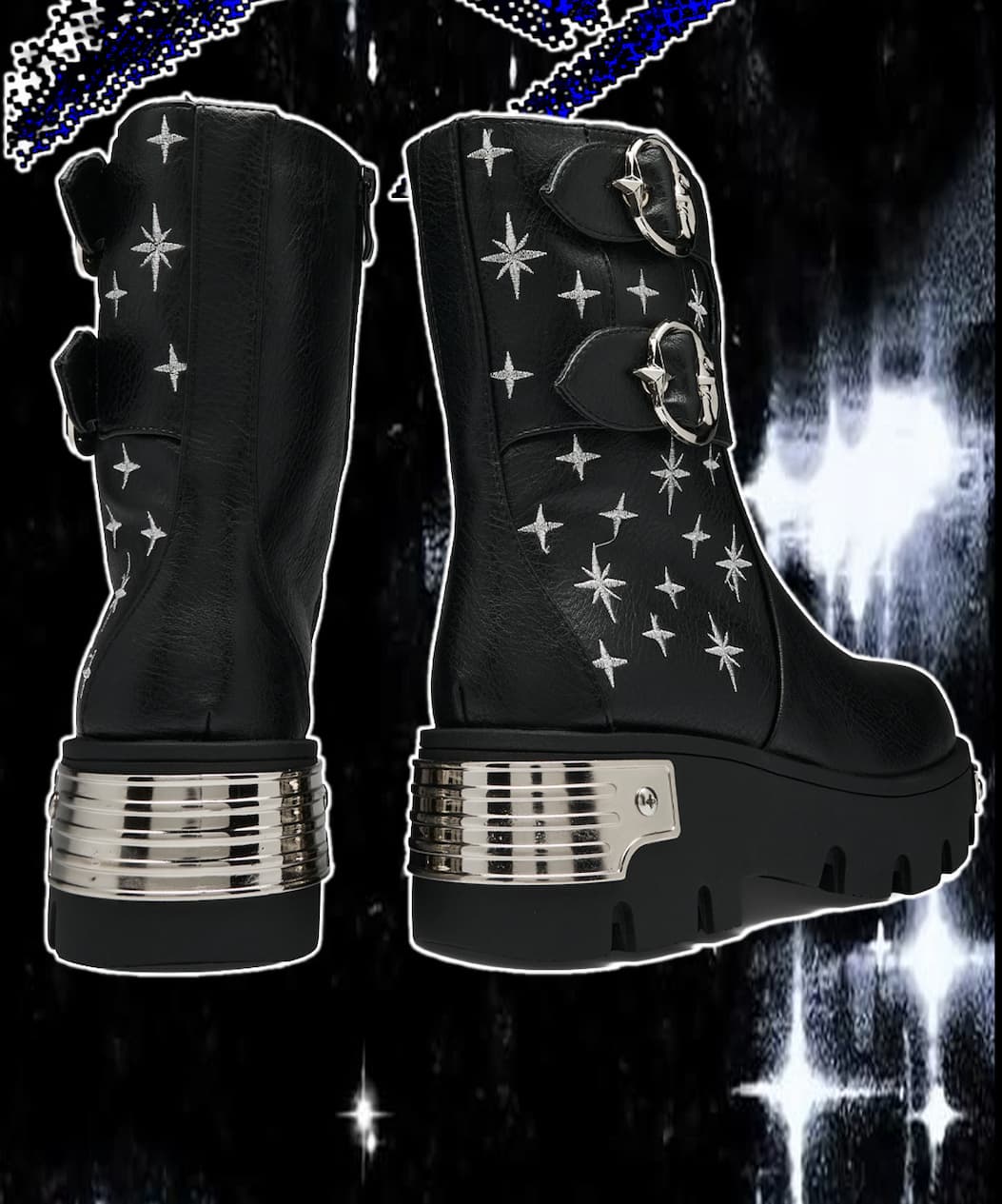 Eclipsed Rituals Biker Boots -Black