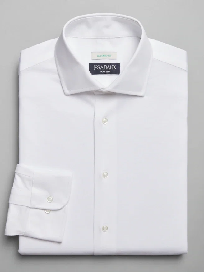 Traveler® COOL<i>MOTION</i> Tailored Fit Knit Solid Dress Shirt