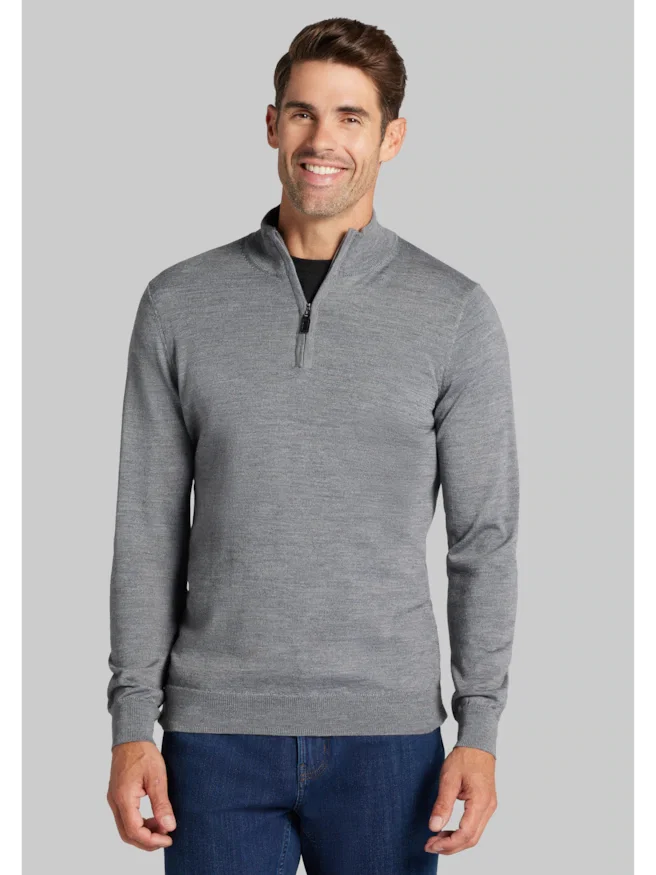 Traveler® Collection Tailored Fit Merino Wool Blend 1/4-Zip Sweater