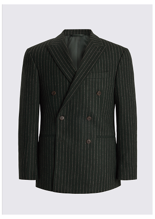 Tailored Fit Green Taupe Stripe Suit