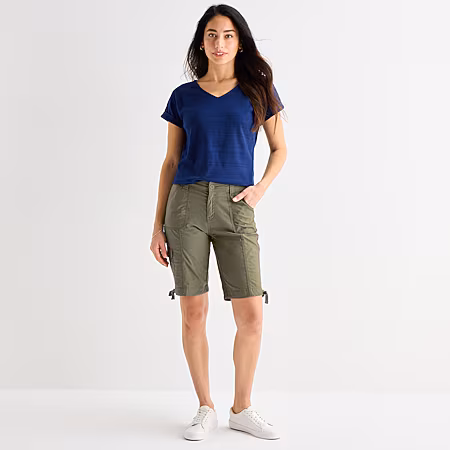 Image of St. Johns Bay Womens 11 Mid Rise Bermuda Short