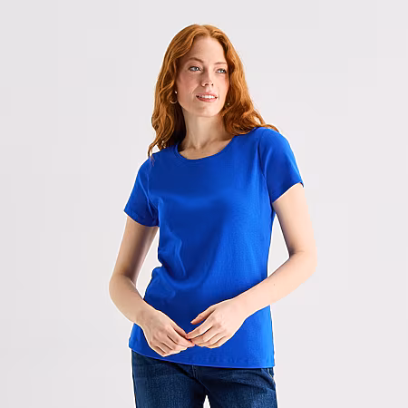 Image of St. Johns Bay Womens Crew Neck Short Sleeve T-Shirt