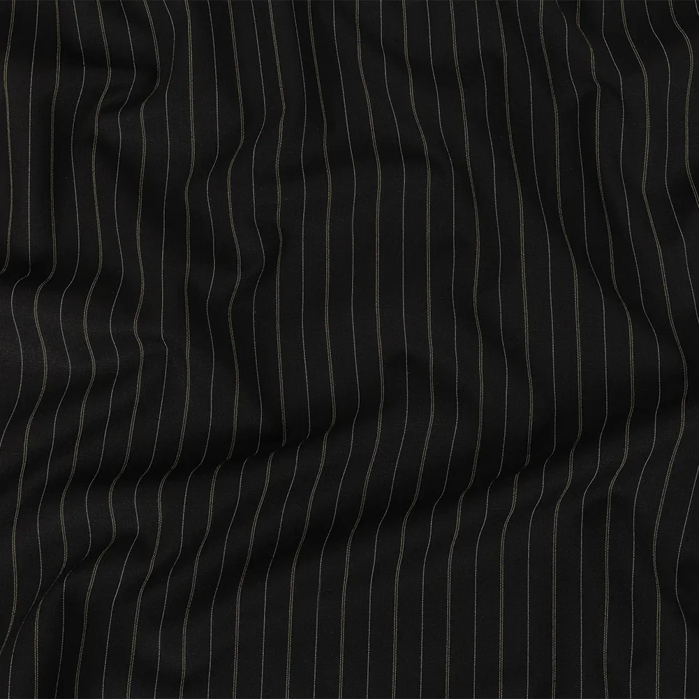 Image of Liz Claiborne Jet Black and Beige Pinstriped Stretch Polyester Suiting