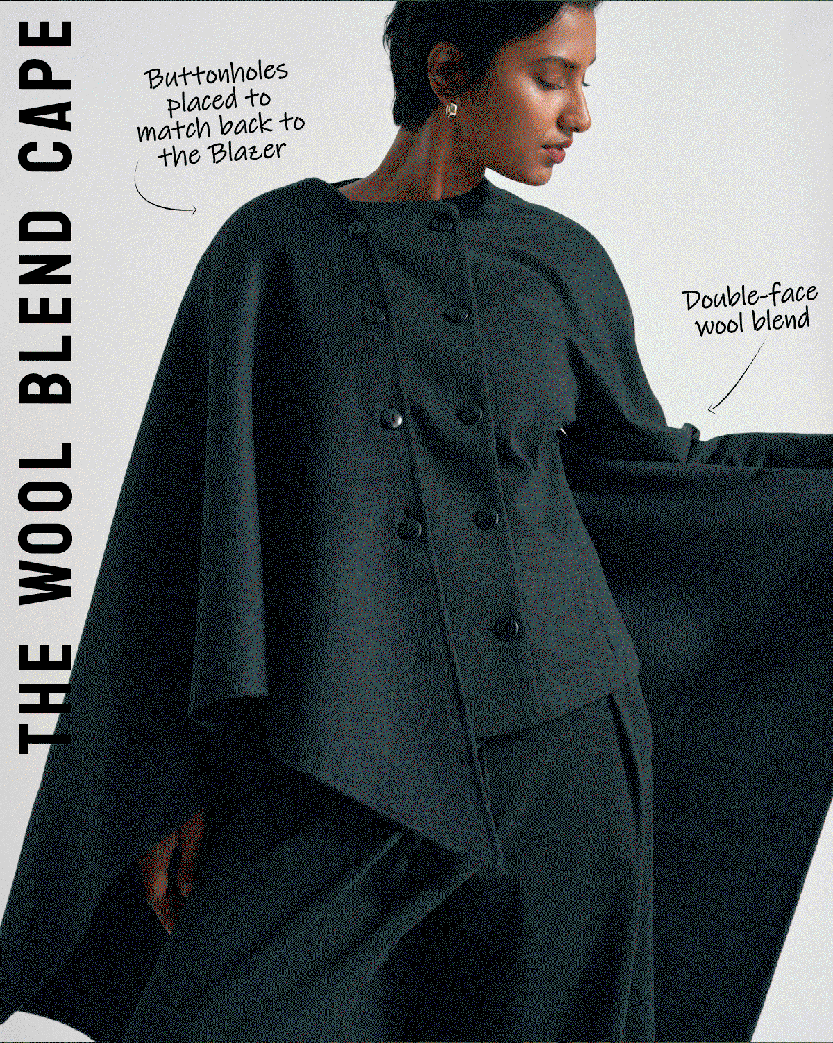 Wool Blend Cape