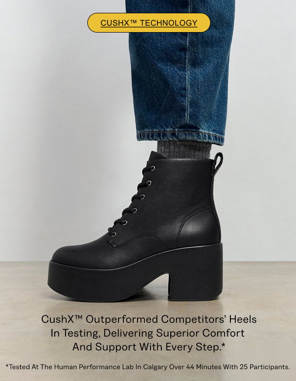 PLATFFORMS Leather Heeled Lace-Up Boots Tech