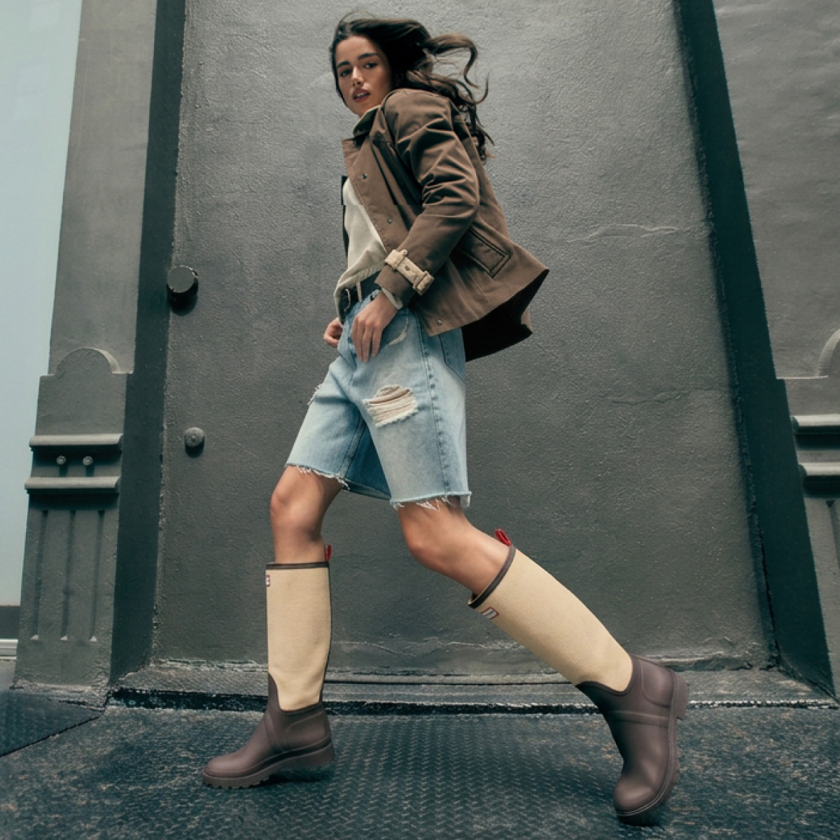 Nissa Waterproof Tall Riding Boots in Medium Brown 