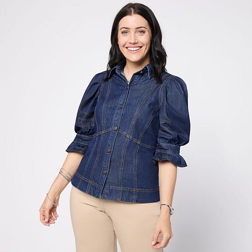 Elle Get the Look Puff Sleeve Corset Shirt
