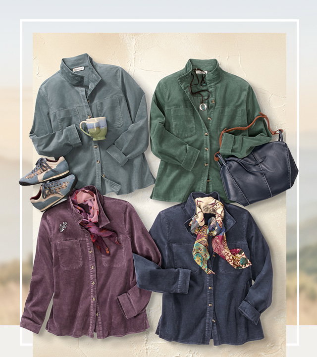 Stretch Corduroy Shirt collage