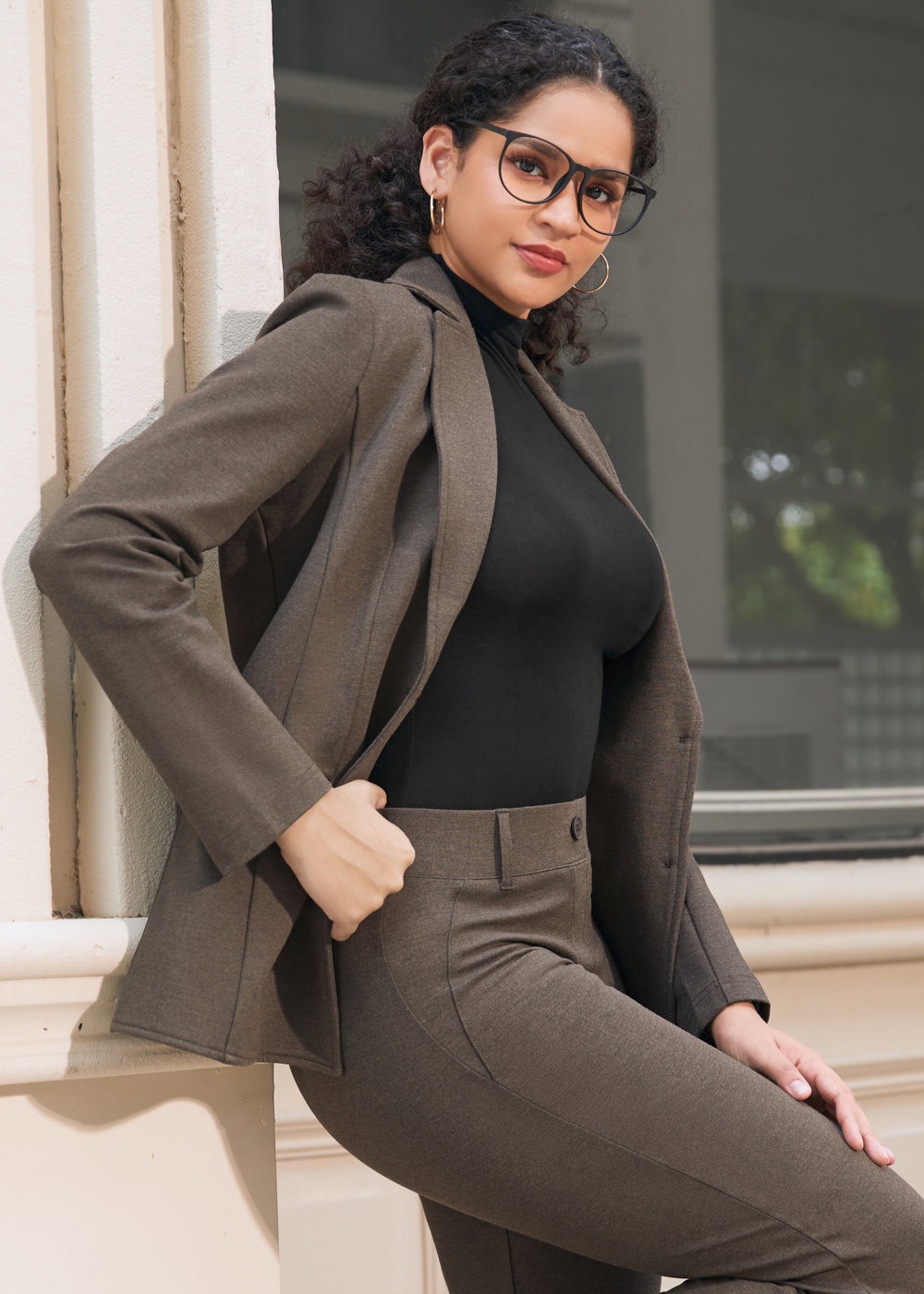 CLASSIC DPYP DRESS PANT YOGA PANT | STRAIGHT (HEATHER BROWN)