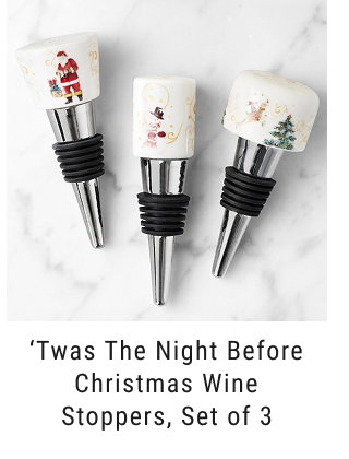 ‘Twas the Night Before Christmas Wine Stoppers, Set of 3