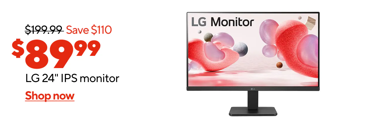 (AD:$89.99) LG 24 FHD IPS Monitor (REG: $199.99, Save $110)