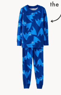 Bats on Blue Halloween Glow-in-the-Dark HannaJams™ Pajama Set