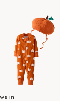 Pumpkins on Orange Halloween HannaJams™ Sleeper & Hat