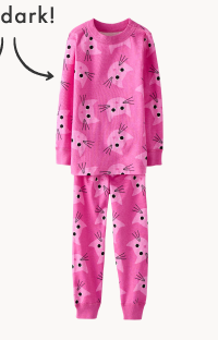 Cats on Pink Halloween Glow-in-the-Dark HannaJams™ Pajama Set