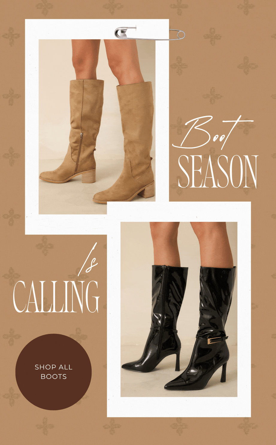 "boot season is calling. Shop all boots."