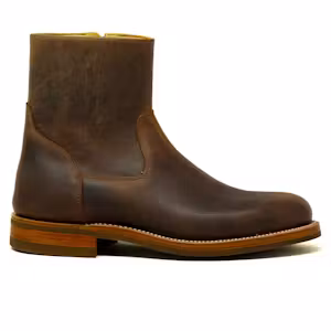 Pull-up Leather Zip Boots