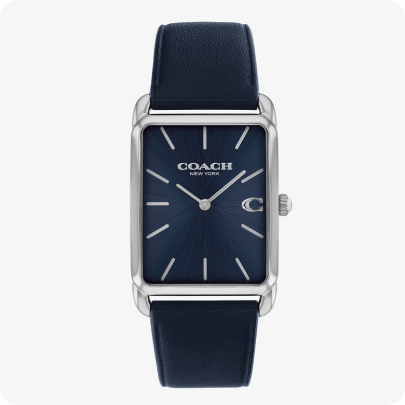 Coach Men's Elliot Navy Dial Navy Leather 32mm Watch 14400042