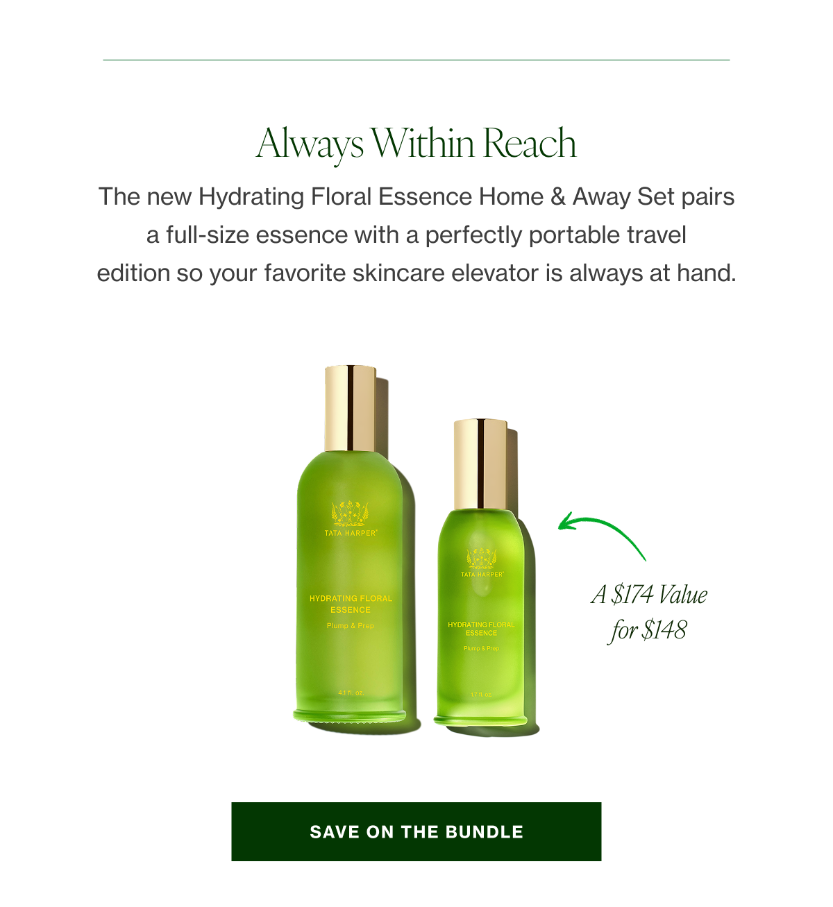 The Hydrating Floral Essence Home & Away Set pairs a full-size essence  with a perfectly portable travel edition so your favorite skincare elevator is always at hand.  