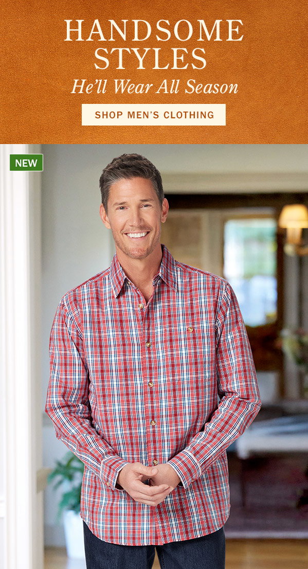 Handsome Styles He'll Wear All Season. Shop Men's Clothing. New: Orton Brothers Lightweight Check Cotton Shirt, Long Sleeve