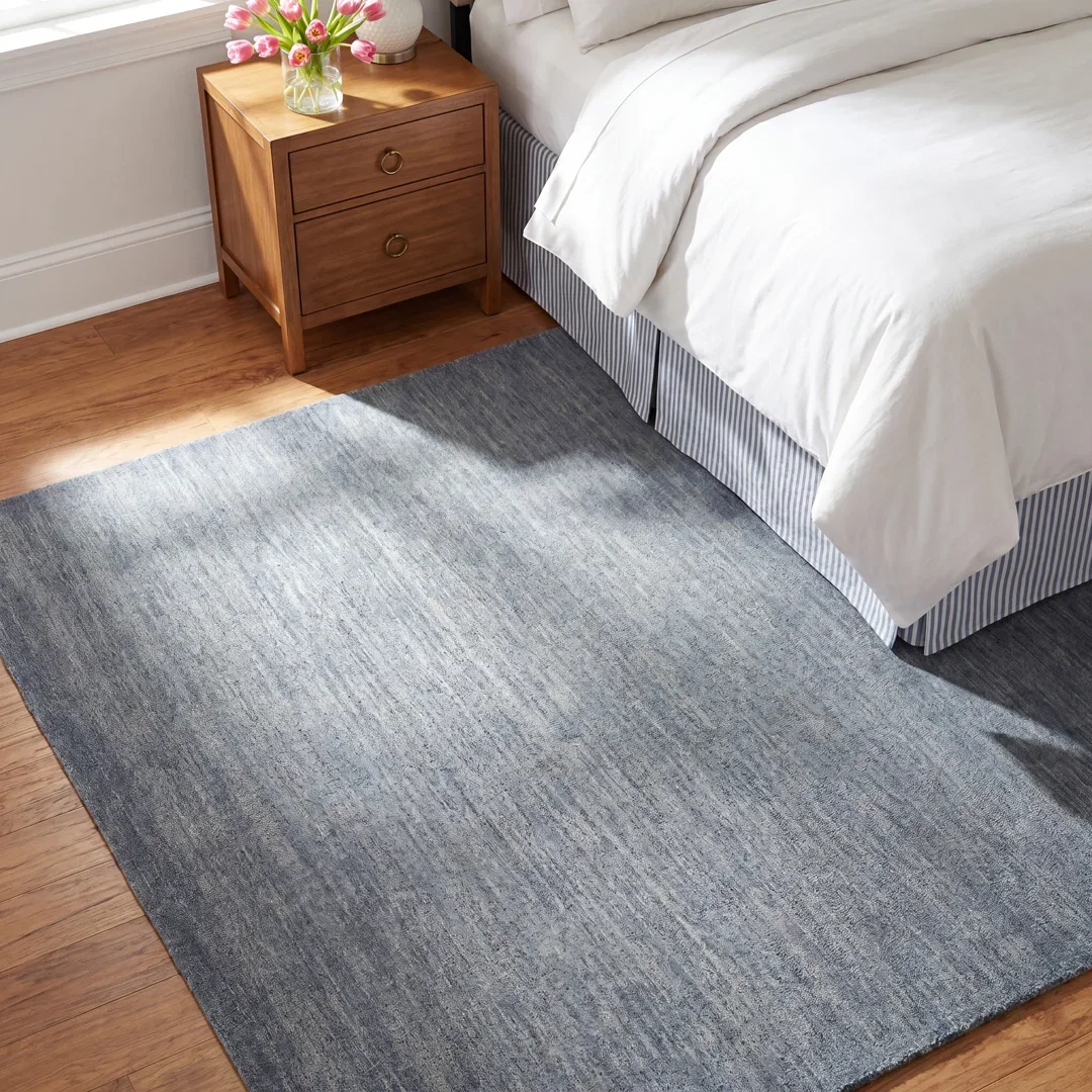 Kaden Smoke Hand-Woven Wool Shag Rug