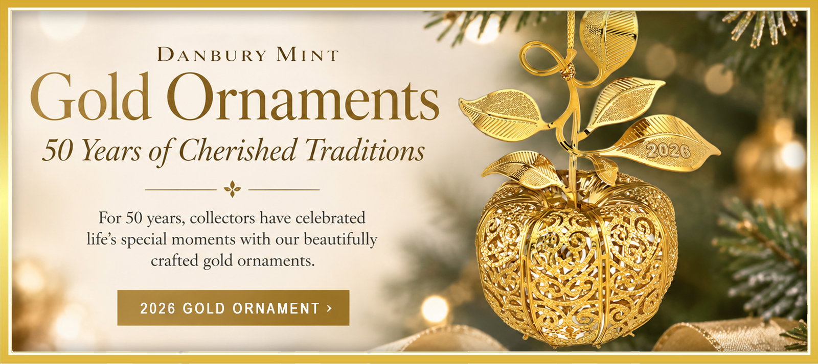 2026 Annual Gold Christmas Ornament