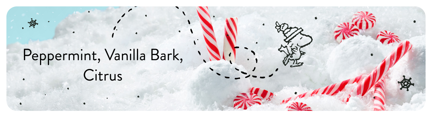 peppermint, vanilla bark, citrus.
