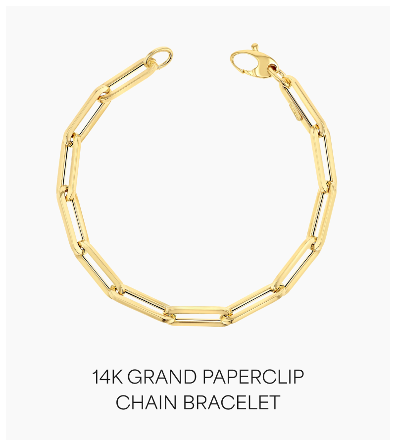 14K Grand Paperclip Chain Bracelet