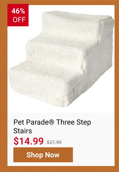 Pet Parade® Three Step Stairs Dog and Cat Easy Access To Beds Couch