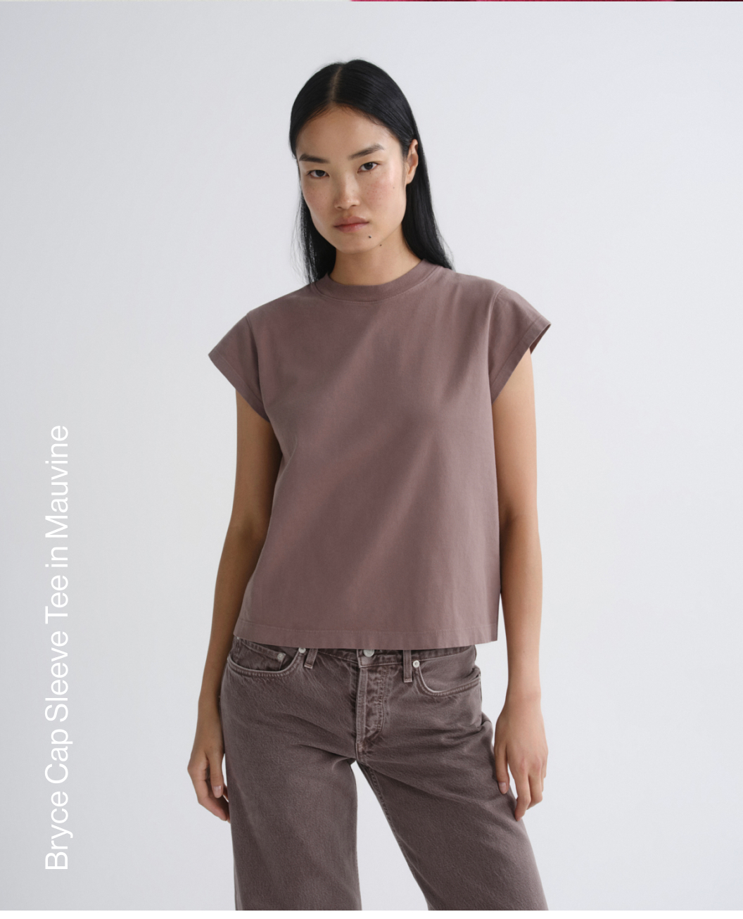 Bryce Cap Sleeve Tee in Mauvine